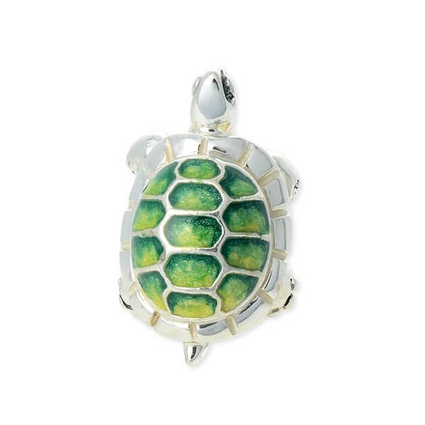 SATURNO レディース シルバーピンバッチ SPNI-28-GREEN