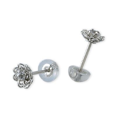 isu ホワイトゴールドスタッドピアス 1405230-0013