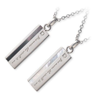 white clover ステンレスペアネックレス 4SUP002BK-4SUP002WH