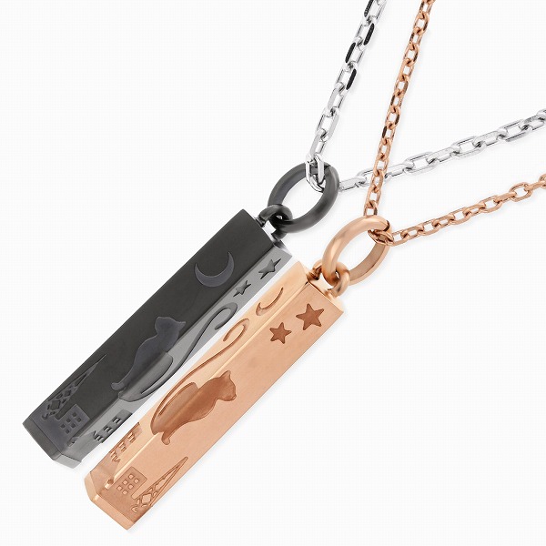 white clover ステンレスペアネックレス 4SUP060GO-BK