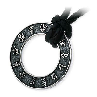 彫銀 レザーネックレス B-PT-6