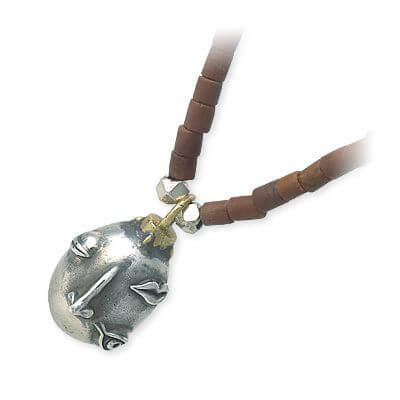 SAINTS ブラウンジェイドネックレス BSS-P-01