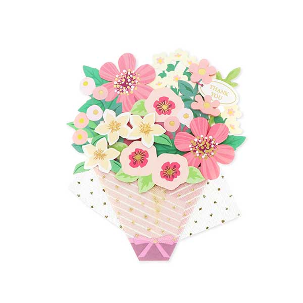 Hallmark 感謝(チュールピンクフラワーブーケ)