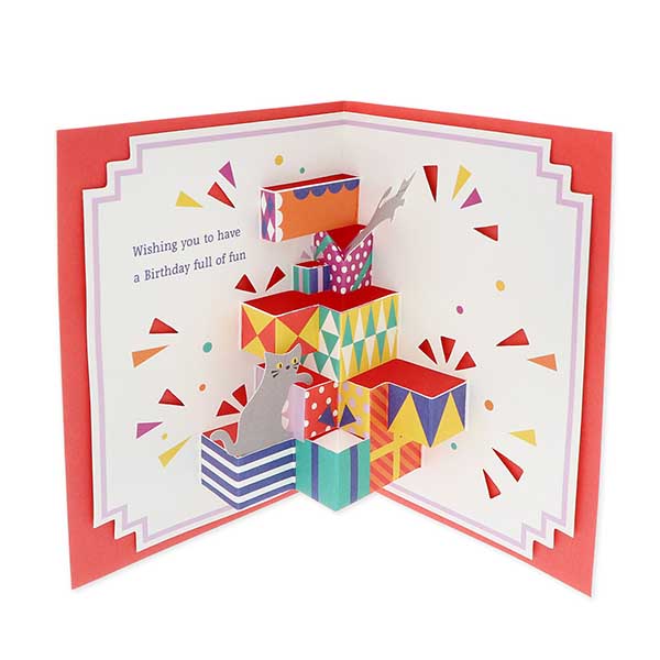 Hallmark 誕生日(プレゼントボックスとネコ) EAR-770-822