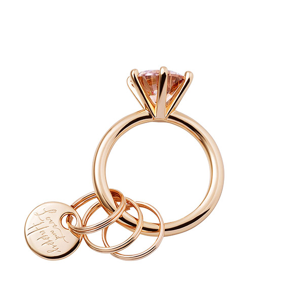 THE KISS レディース キーリング キーリング 指輪モチーフ ピンクゴールド色 KISS-KEYRING01-PI