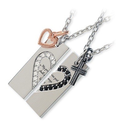  LOVERS SCENE シルバーペアネックレス LSP-0087CZBKRM-LSP-0087CZPKRM