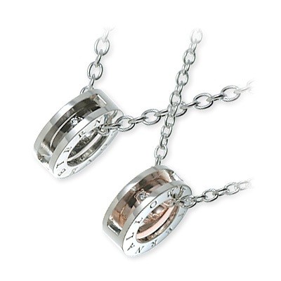  LOVERS SCENE シルバーペアネックレス LSP0056-DBK-50-LSP0056-DPK-40