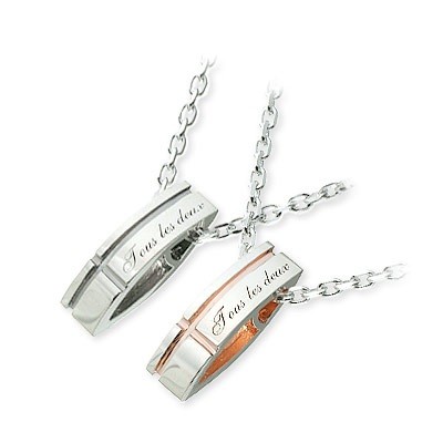  LOVERS SCENE シルバーペアネックレス LSP0061-BK-50-LSP0061-PK-40