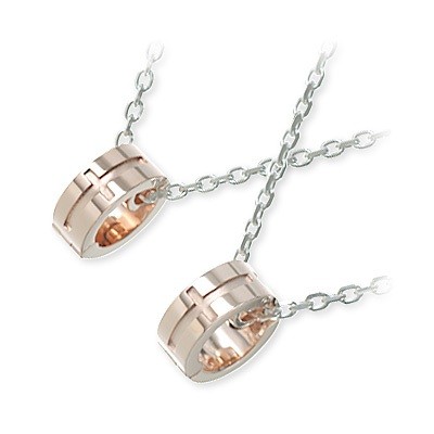  LOVERS SCENE シルバーペアネックレス LSP0066-PK-55-LSP0066-PK-45