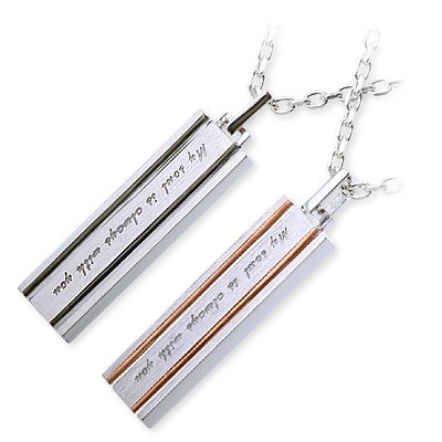  LOVERS SCENE シルバーペアネックレス LSP0069-BK-50-LSP0069-PK-40