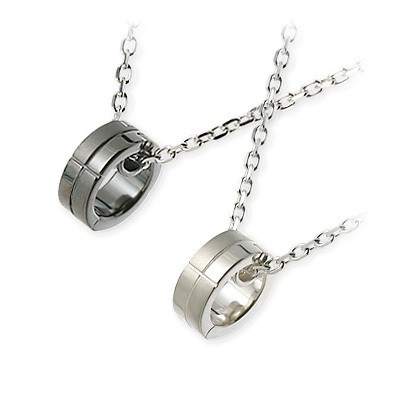  LOVERS SCENE シルバーペアネックレス LSP0075-BK-55-LSP0075-H-45