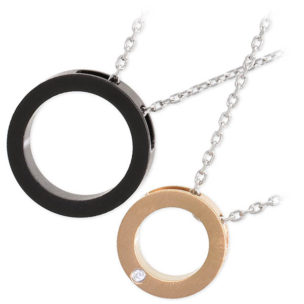 vie ペアステンレスネックレス N1292BK-N1292P