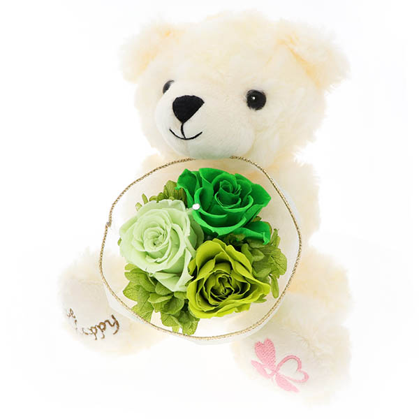 お花ソムリエ フラワー Happy Birth Day! お祝いに花を添えて 誕生日 プリザーブドフラワー ロージーテディ