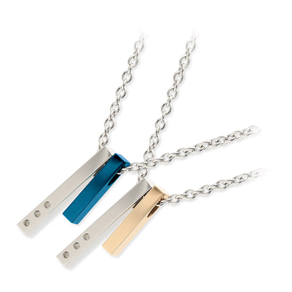 PLUG IN ステンレスペアネックレス PIP7793-BL-PG