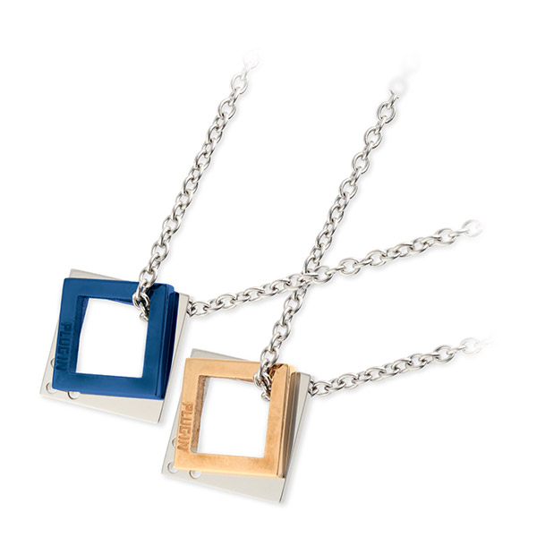 PLUG IN ステンレスペアネックレス PIP7794-BL-PG