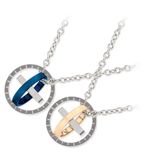 PLUG IN ステンレスペアネックレス PIP7942-BL-PG