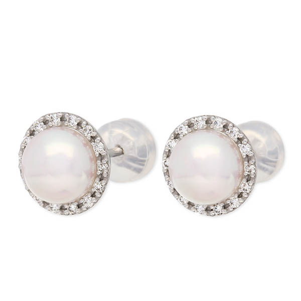 PRIMA PEARL レディース パールホワイトゴールドピアス SHW0171-60