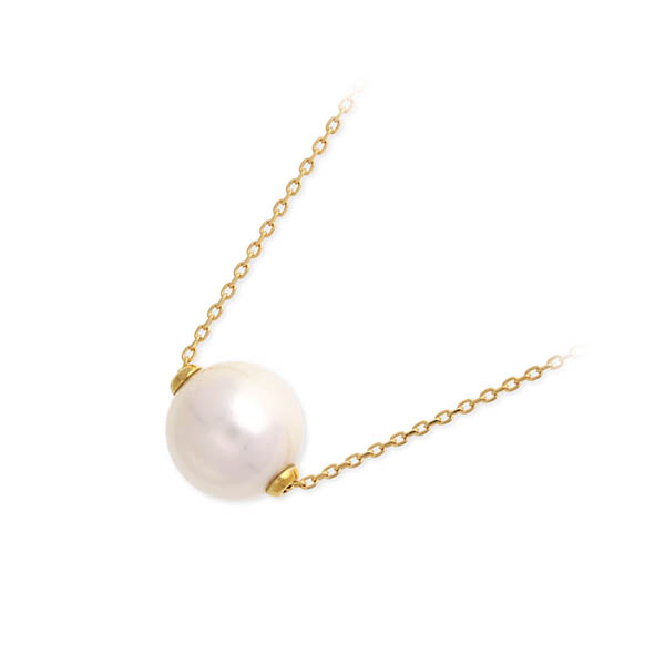 PRIMA PEARL レディース パールイエローゴールドネックレス SMK0248-85