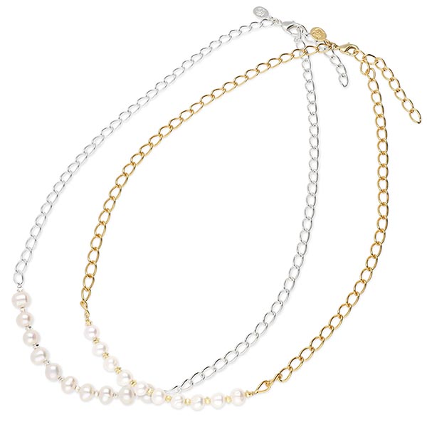 SAINTS 淡水パールペアネックレス SSN-213SV-P