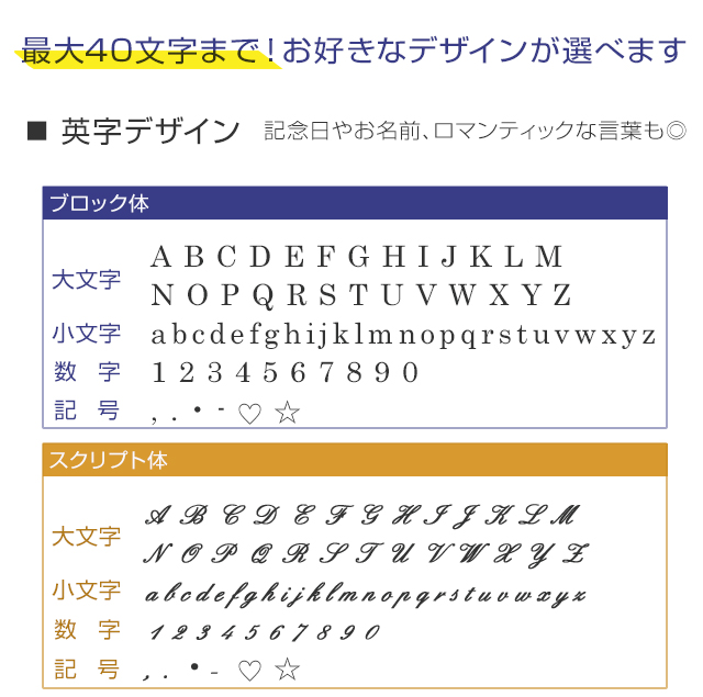 最大40文字まで!お好きなデザインが選べます