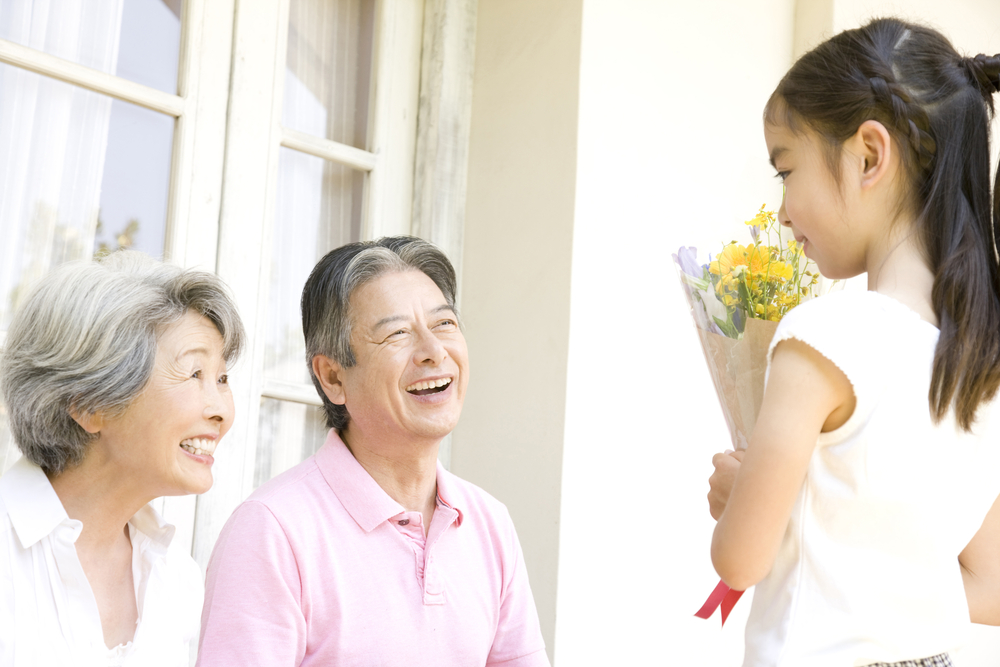 おばあちゃんにはお花!