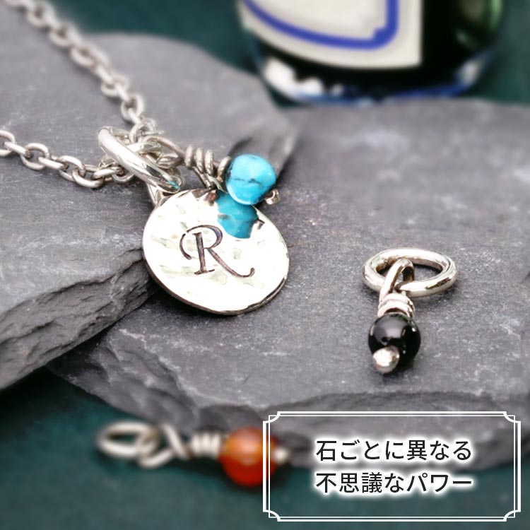 VIVIFY メンズ シルバーネックレス イニシャルプレートと誕生石が選べる VFN-264