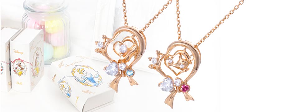 誕生石付き ディズニープリンセスネックレス