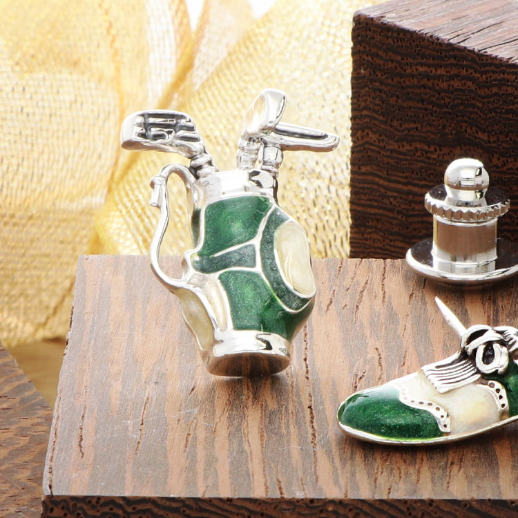 SATURNO メンズ シルバーピンバッチ SPNI-241G-BAGGR