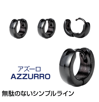 AZZURRO シルバーフープピアス AZ61-BLK