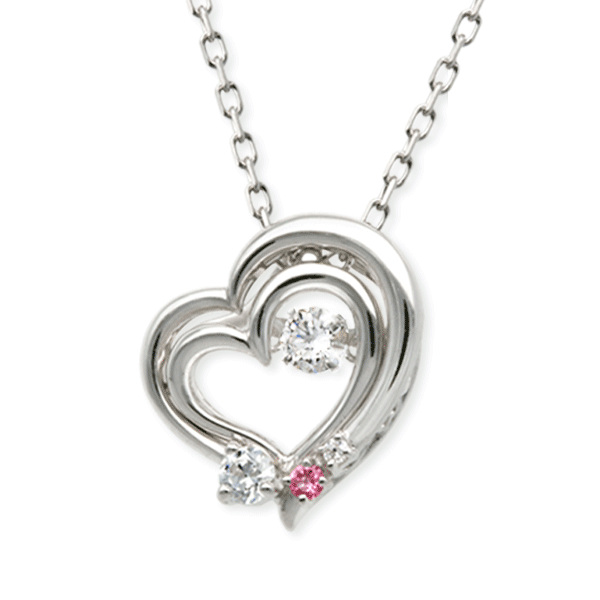 ハッピーテディベアサプライズギフト　誕生石を選べるシルバーネックレス