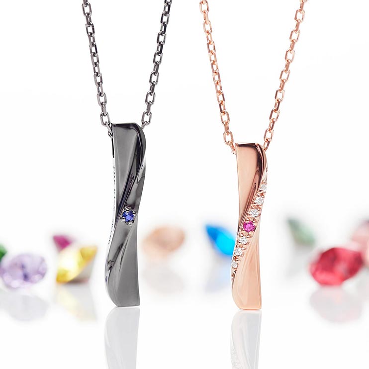 THE KISS シルバーペアネックレス JW-SN1835-JW-SN1834