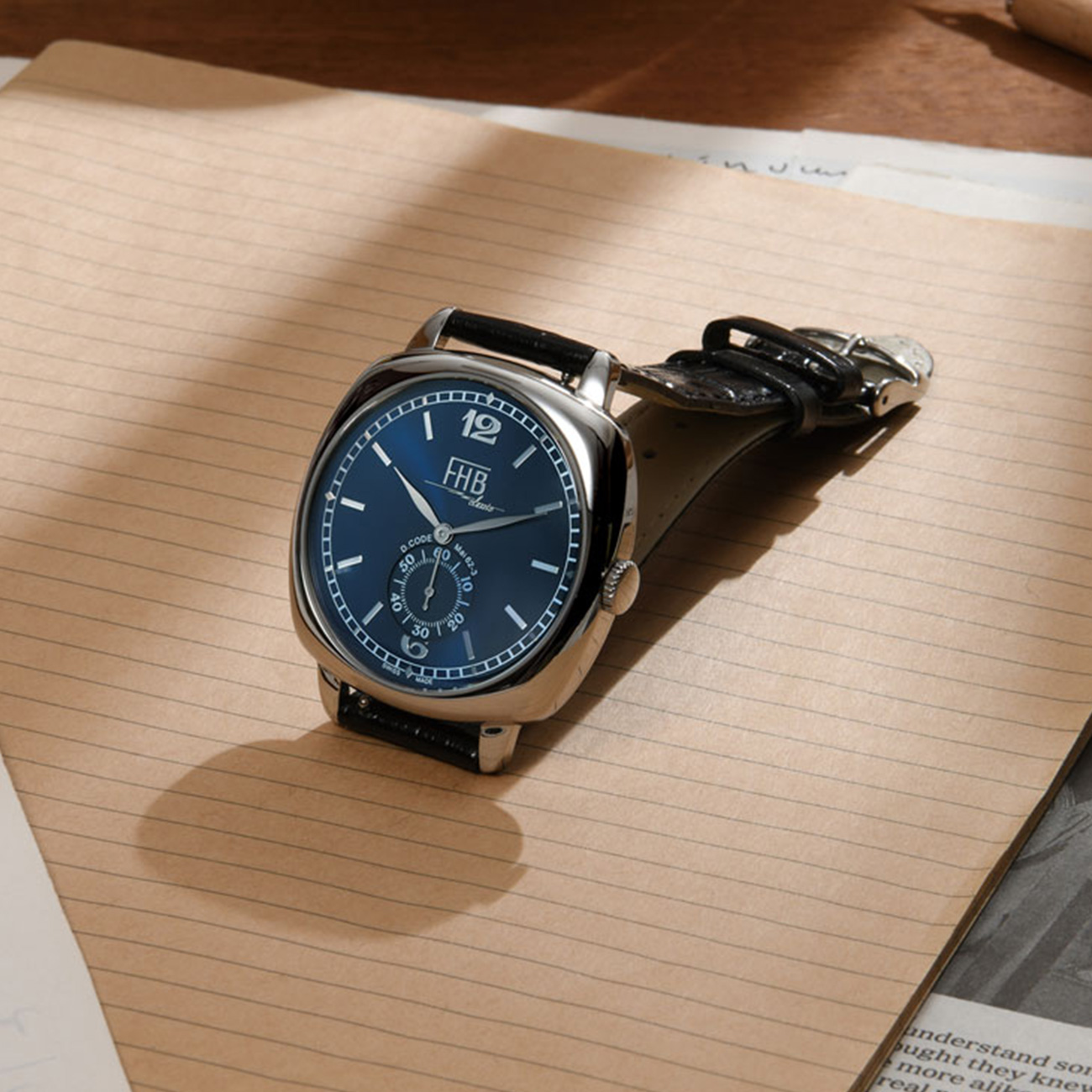 FHB メンズ レザーウォッチ(腕時計) F901-SVBL