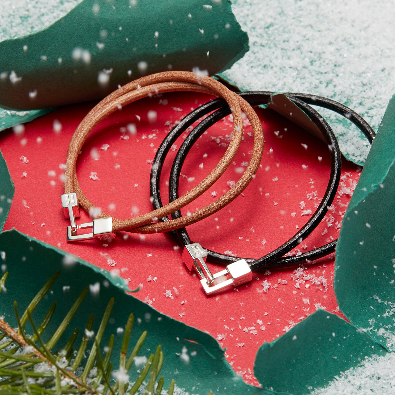 TAPIRUS シンプルデザイン 身に着けやすい レザーペアブレスレット TA186-TA186