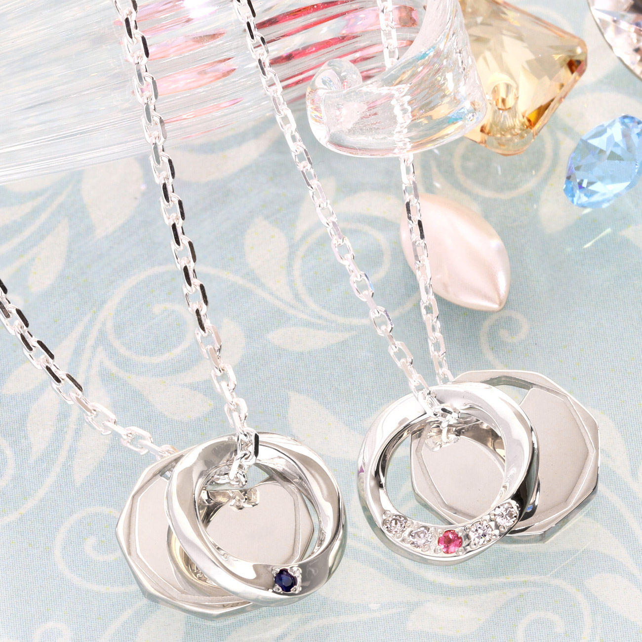 THE KISS シルバーペアネックレス JW-SN2401-JW-SN2400-M1-L1~JW-SN2401-JW-SN2400-M9-L9