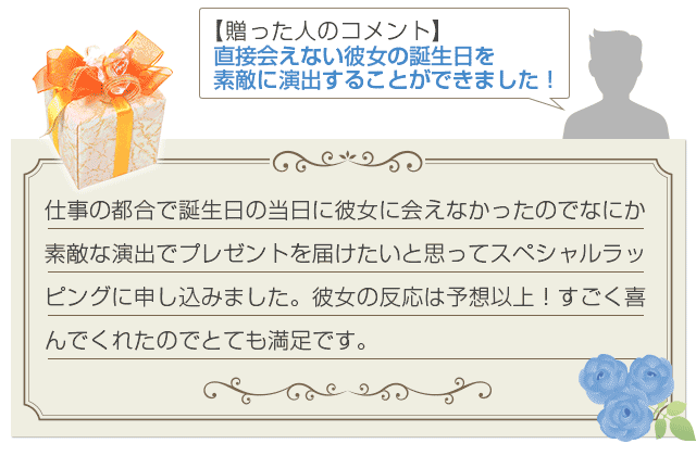 直接会えない彼女の誕生日を素敵に演出することができました！